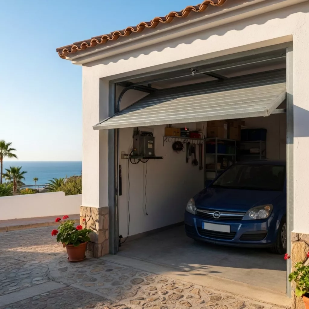 Puerta de garaje automática recién instalada